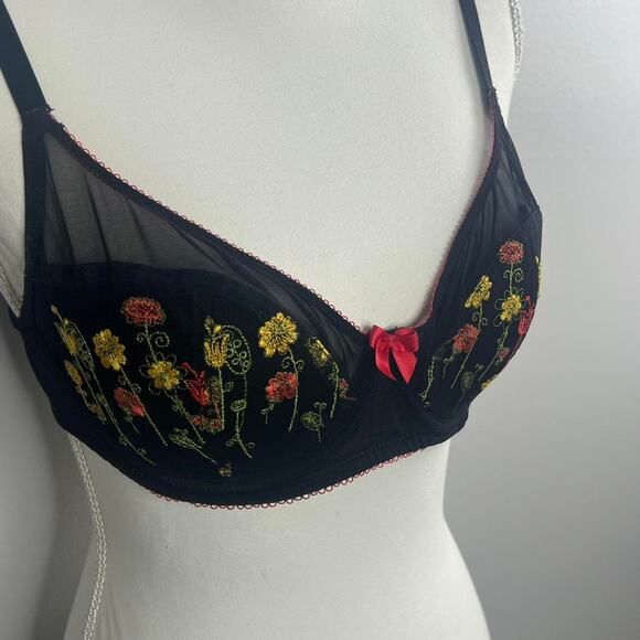Adore Me Floral Embroidered Bra Size 36C Coquette - Picture 2 of 5
